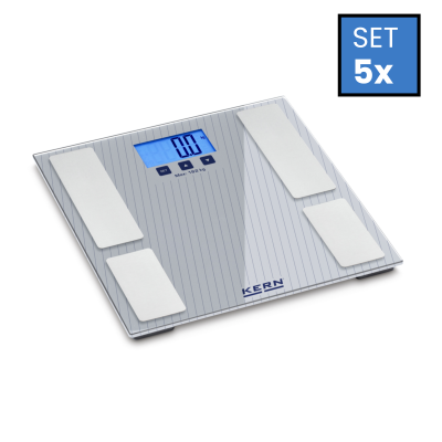 KERN Körperanalysenwaage MFB 150K100S05 | Höchstlast 182 kg | Ablesbarkeit 0,1 kg | Abmessungen Wägeplattform (B×T×H) 300×300×25 mm