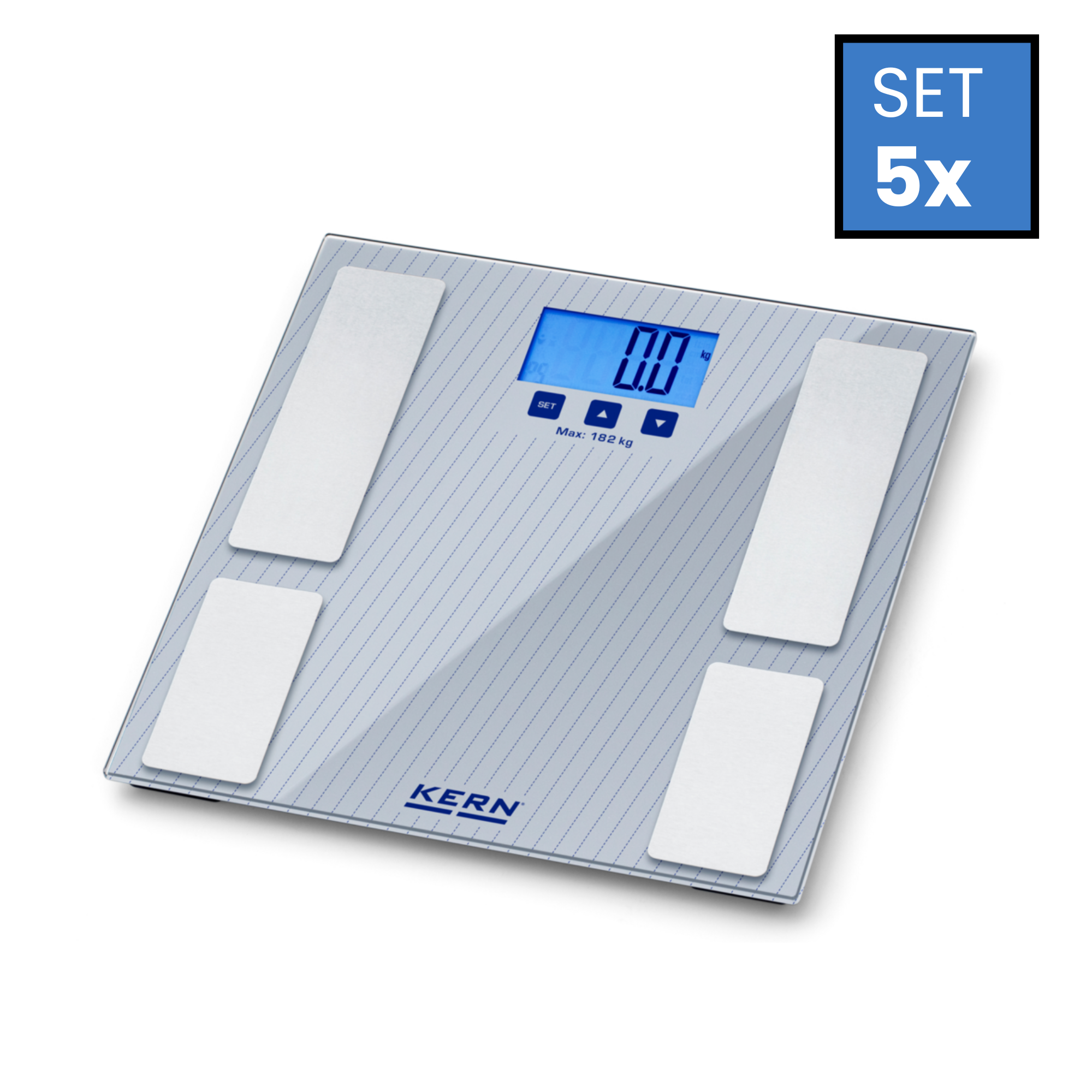 KERN Körperanalysenwaage MFB 150K100S05 | Höchstlast 182 kg | Ablesbarkeit 0,1 kg | Abmessungen Wägeplattform (B×T×H) 300×300×25 mm – Bild 2