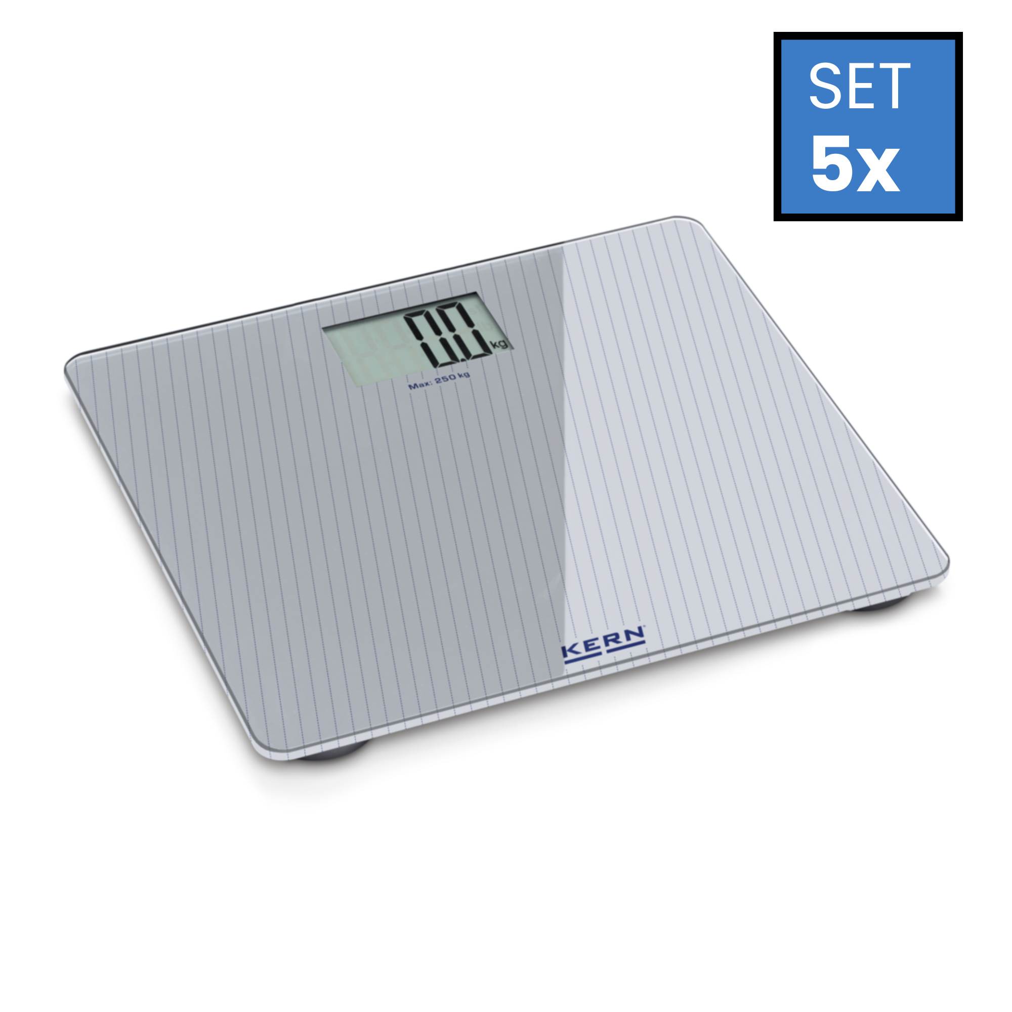KERN Badezimmerwaage MGD 200K-1LS05 | Höchstlast 250 kg | Ablesbarkeit 0,1 kg | Abmessungen Wägeplattform (B×T×H) 380×330×27 mm