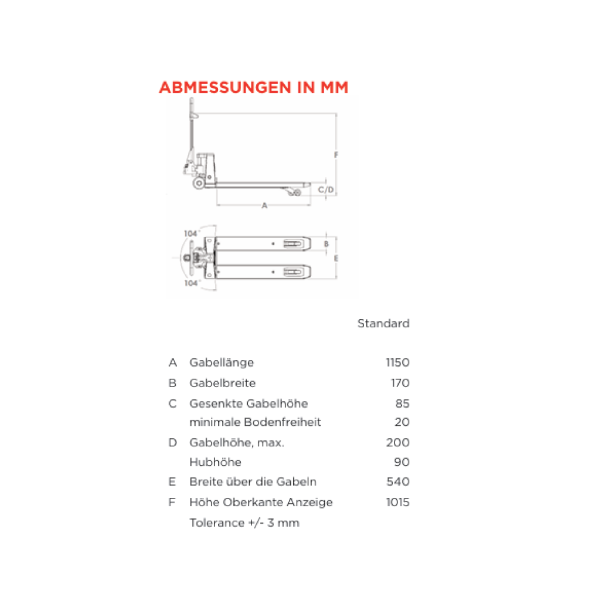 RAVAS iPT Essential | Höchstlast 2.000 kg | Ablesbarkeit 0,5 / 1 kg | Abmessungen Wägefläche (B×L) 540×1150 mm – Bild 2